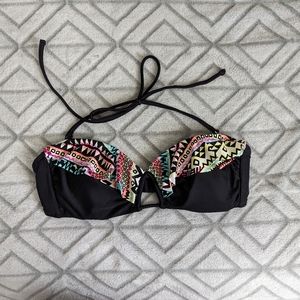 Black Ruffle Swim Top